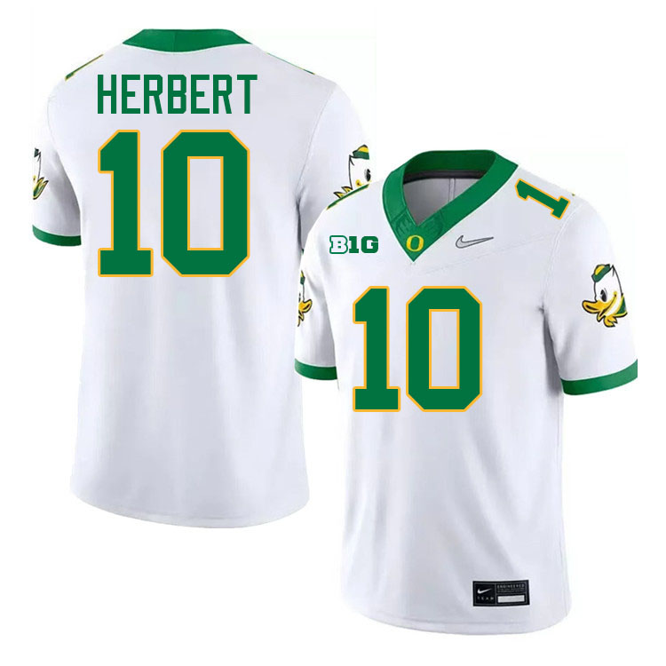 Justin Herbert Oregon Jersey,Oregon Ducks Football Uniforms Youth-White 2024